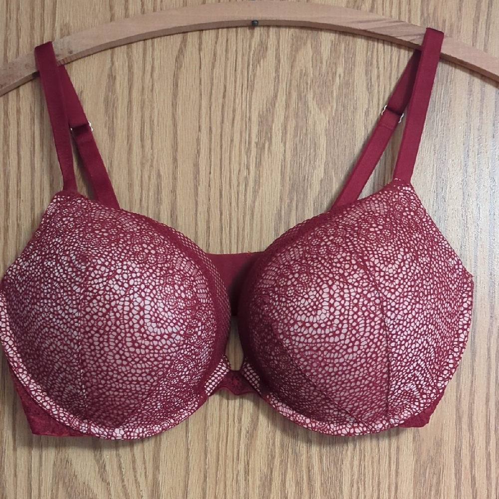 Victoria's Secret Red Patterned Bra